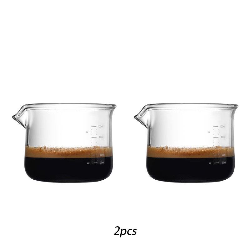 1/2pcs Espresso Measuring Cup 100ml Clear Scale Espresso Shot Glasses Coffee Extraction Cup Milk Cup Kitchen Coffee Accessories