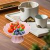 Ceramic Footed Plate 8.8x4.3cm for Kitchen Counter Countertop Fruit Holder Fruit Tray for Kitchen Wedding Coffee Table Family