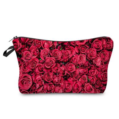 Women Flower Print Cosmetic Bag Toiletries Organize Travel Storage Case 6388