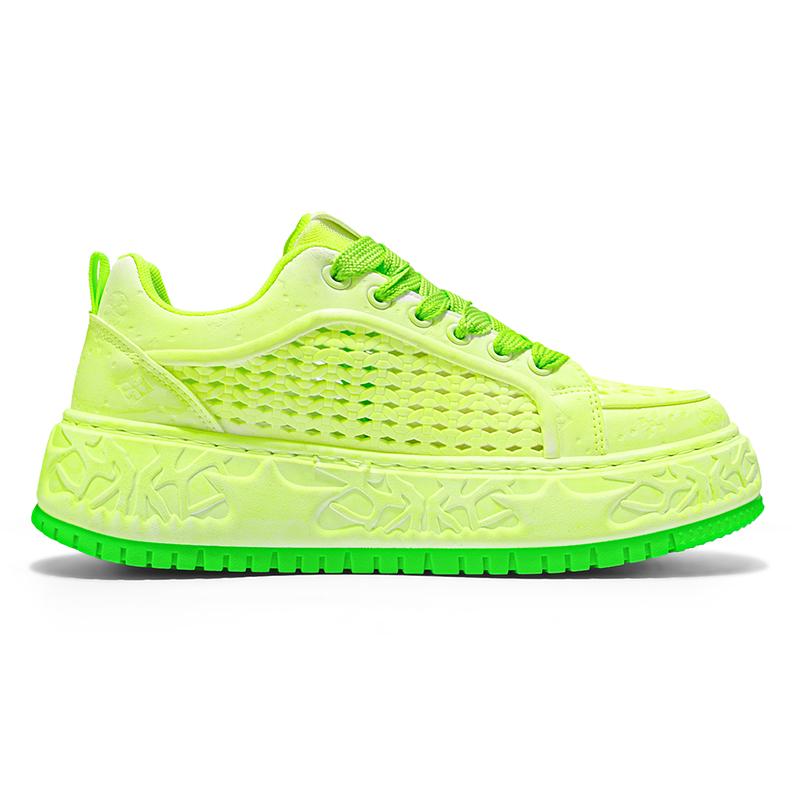 Green Tall Thick Soled Men's Sneakers Fashion Personality Simple and Versatile Youth Casual Shoes Comfortable Durable Sports