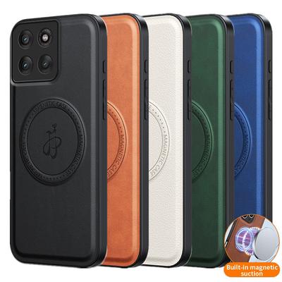 PU Leder Kabelloses Laden Magnetische Hülle für Motorola Edge 60 Pro Moto Edge 60 Fusion Schutzhülle Hartschale Coque