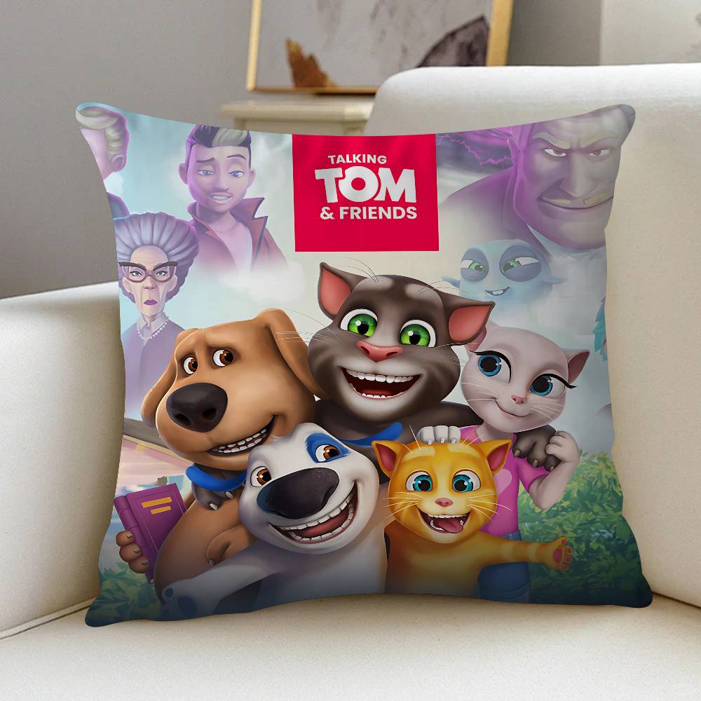 Talking Tom And Friends Maple Design Cushion Cover Happy Autumn Harvest Decor Holiday Decorati Pillow Cover