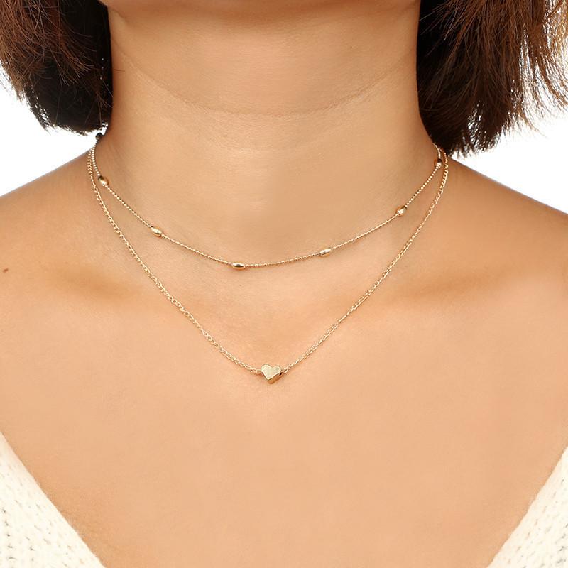 New necklace, simple and fashionable circle geometric multi-layer ins cold wind women's collarbone chain