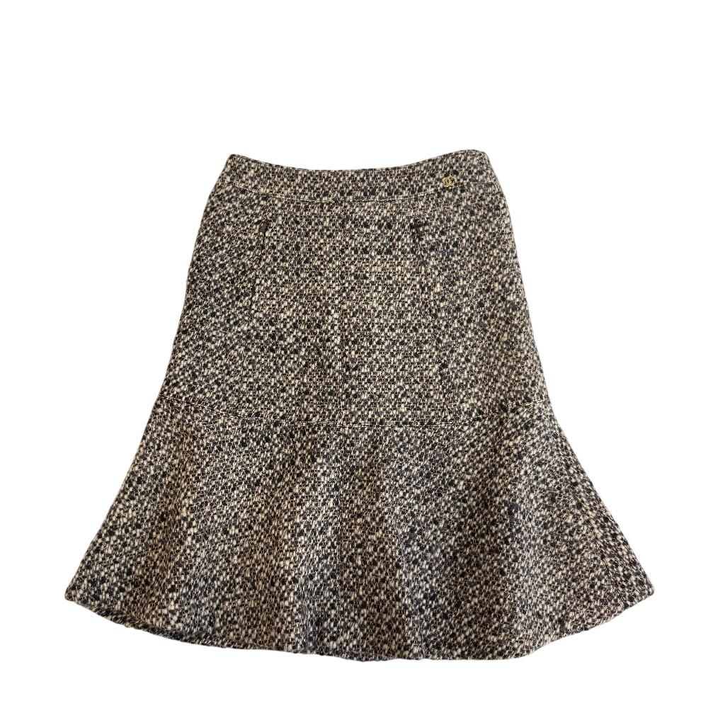 CHANEL COCO Mark wool skirt Brown wool Used