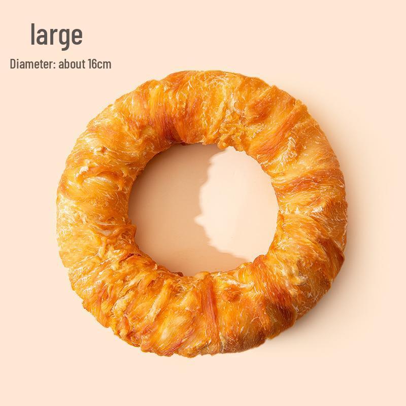 Large Chicken Rawhide Donut Chew for Small To Medium Dogs - Bite-Resistant Teeth Cleaning Treat for Golden Retrievers & Teddies