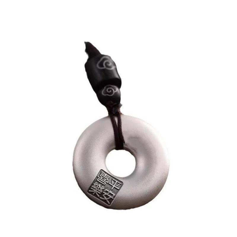 New glossy Ping An Joy Necklace Ping An Buckle Fu Character Large Pendant Fashion Design Necklace