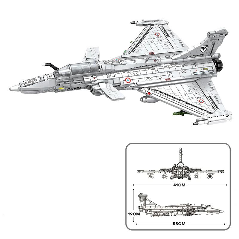 2099 ШТ. Модель истребителя Rafale Строительные блоки DIY Серия Военных Самолетов Собираемые Кубики Настольное Украшение Детские Игрушки Праздничные Подарки