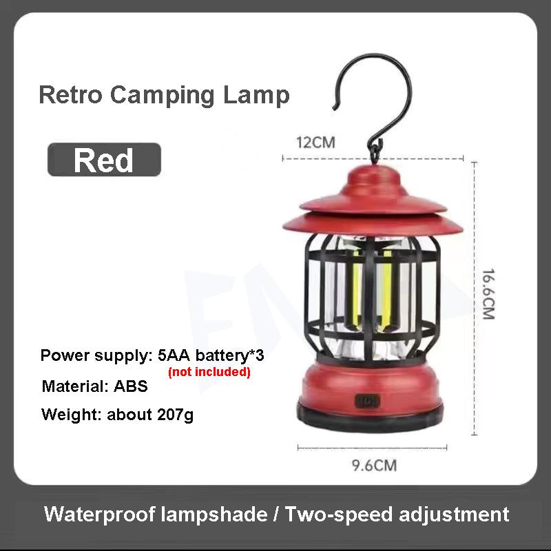 COB Camping Lights Outdoor Waterproof Horse Retro Tent Lighting Light for Garden Street USB Emergency Lamp Battery 600LM