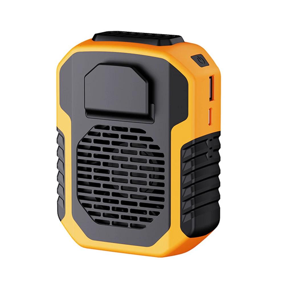 6000mAh Portable Waist Fan Hanging Neck Mini Fan USB Air Conditioning Rechargeable Outdoor Sports Cooling Waist Clip On Fan оранжевый