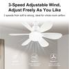 Mini Ceiling Fan with Light LED Professional Remote Control Smart Bulb Fan SMD High Brightness Electric Ceiling Fan for Office