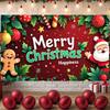 Xmas Backdrop Festive Santa Claus Banner Christmas Party Background Santa Claus Design Gingerbread Display For Home