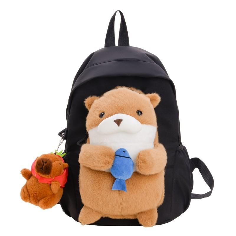 School Spacious Nylon Bag For Toddlers With Cute Animal Design And Fit Comfortable