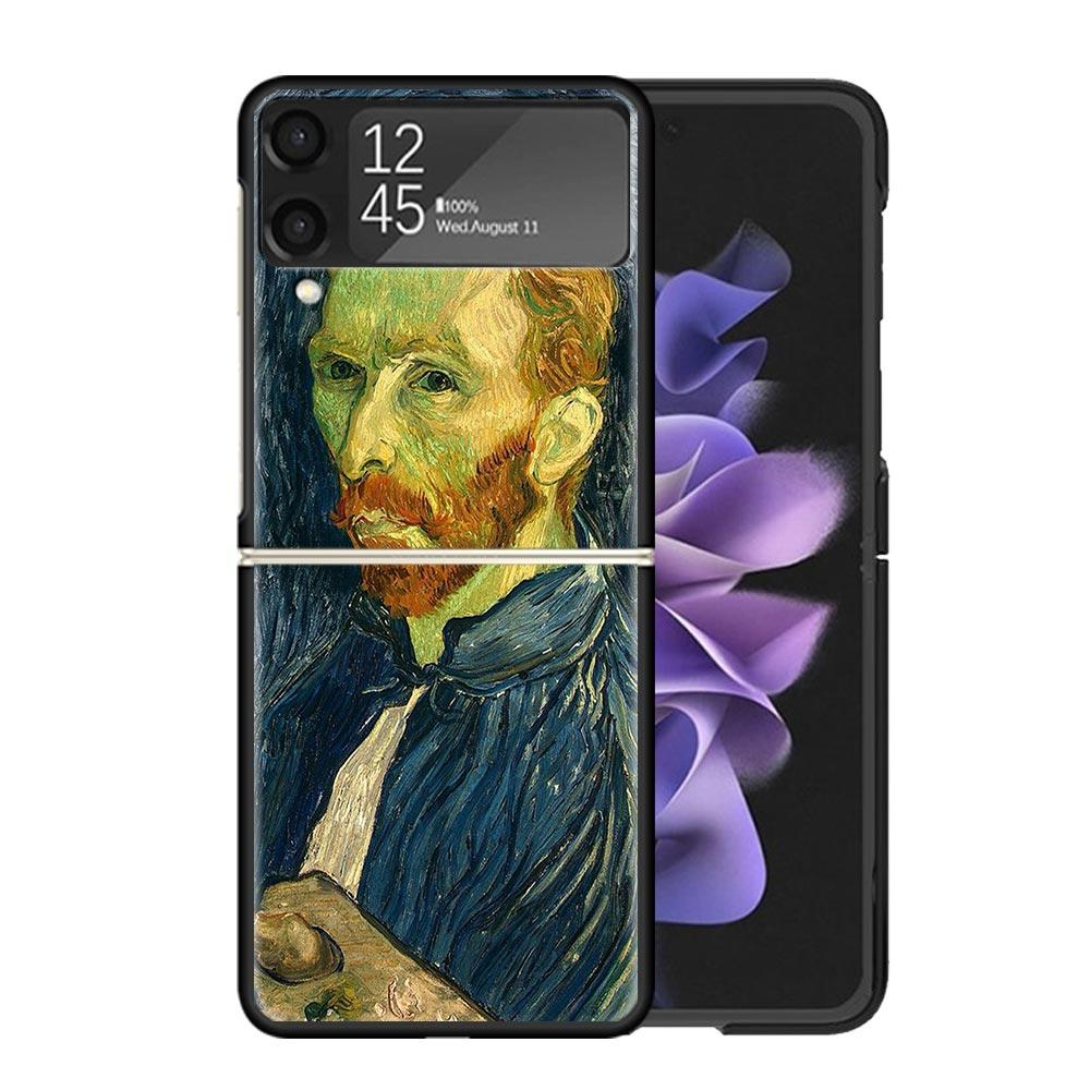 Funda de Teléfono Transparente con Pintura al Óleo de Van Gogh para Samsung Z Flip 7 6 5 4 3 Galaxy ZFlip7 ZFlip6 ZFlip5 ZFlip4 ZFlip3 5G Funda con Estampado