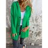 Fashion Autumn Winter Long Sleeve Women Hooded Jackets Solid Color Casual Single-breasted Loose Office Coats Plus Size Elegant Simple Long Shirts