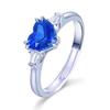 Independent Station Classic Sapphire Love Heart Ring Banquet Engagement Open Ring