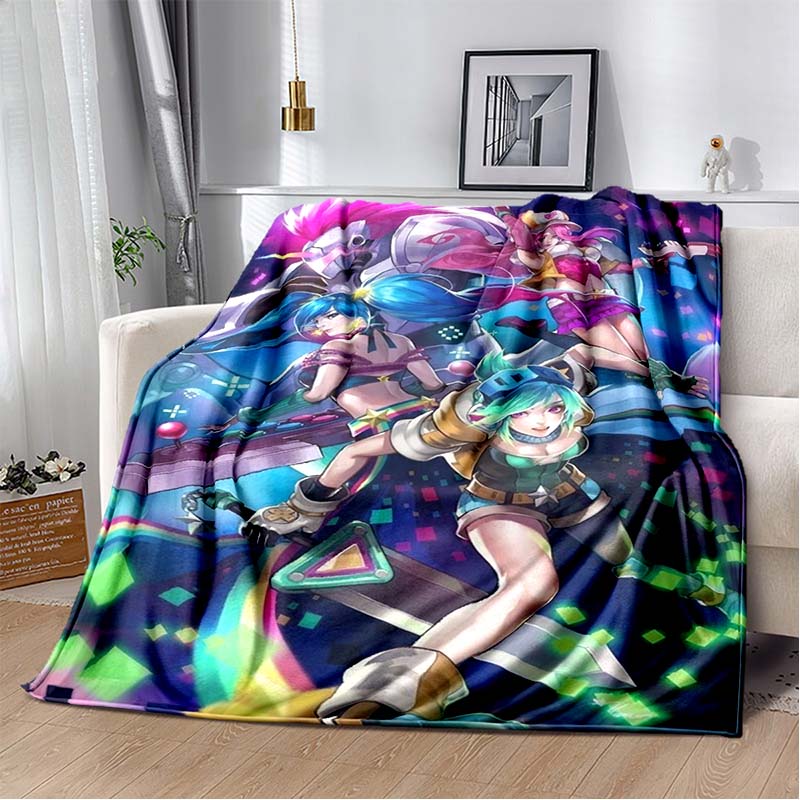 K-Pop Style Female Heroes Cozy Blanket, Dark Fantasy Aesthetic Soft Cover 80cm x 120cm