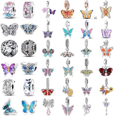 Colorful Butterflies Charms Fit 925 Exquisite Charm Bracelet Women 925 Silver Exquisite Beads DIY Jewelry Gift Accessories New In