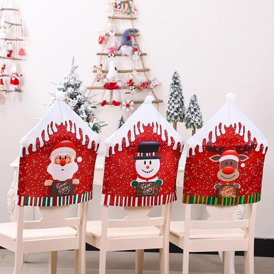 Vánoční dekorace Potahy na židle Jídelní sedátko Santa Claus Home Party Decor