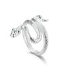 S925 Sterling Silver Snake Ring, Zodiac Spirit Snake Green Diamond Ring, Light Luxury High-end Design, Cold Wind Men's and Women's Rings