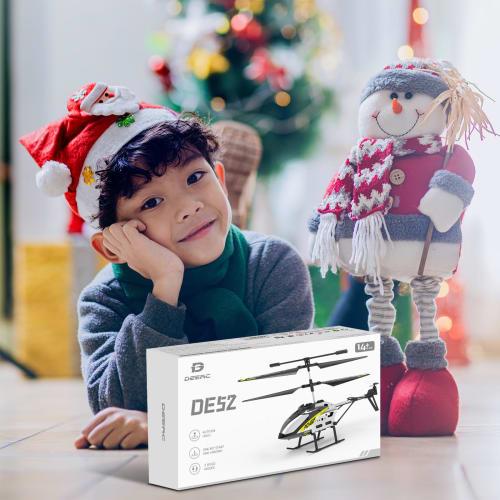 DEERC RC Helicopter Airplane Toy for Indoor Use, Ideal for Kids and Beginners, Includes Storage Case, 2 Shells, 2 Batteries, 24-Minute Flight Time, Al