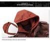 2025 Men's Plus Size PU Washed Leather Hooded Jacket, Two-piece Design.