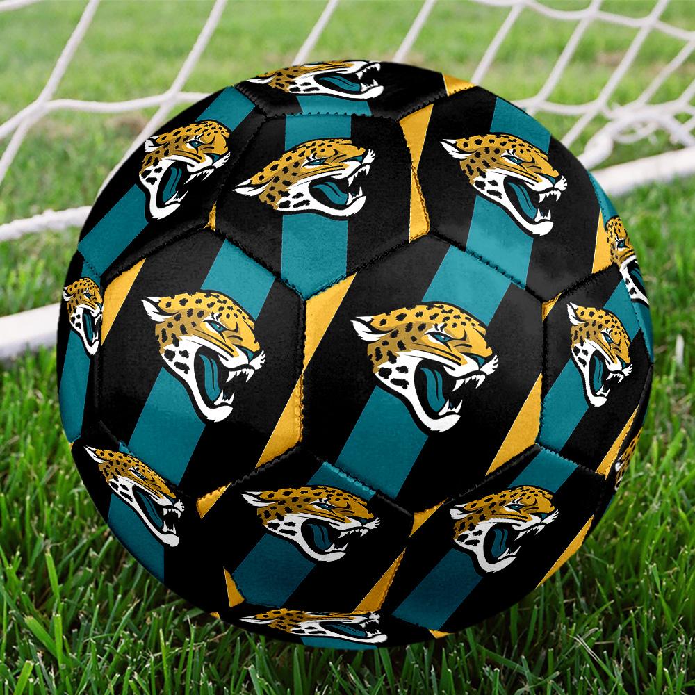 Jacksonville Jaguars Indoor Soccer Ball Size 5 Colorful All Ages Machine Stitched PVC Competition Ready Durable High-Bounce