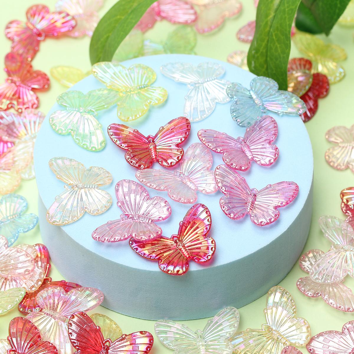 

Изготовление браслета из бусин-бабочек ручной работы для ожерелья, материал ручной работы, модные 100 шт., модные ювелирные аксессуары, лазерные красочные 100Pcs разноцветный