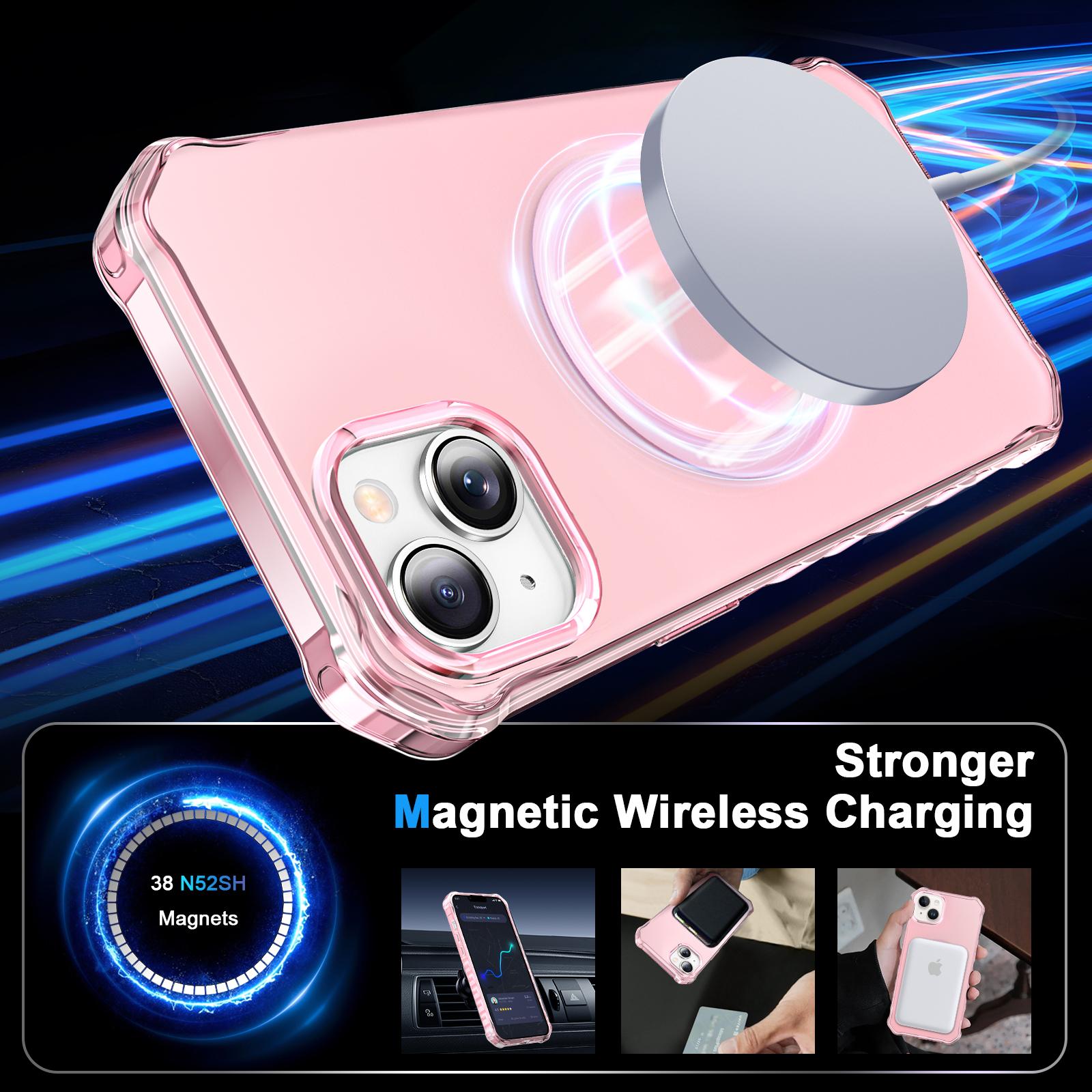 

For iPhone 13 Case Compatible with MagSafe Small Wavy Edge PC+TPU Phone Cover Blue