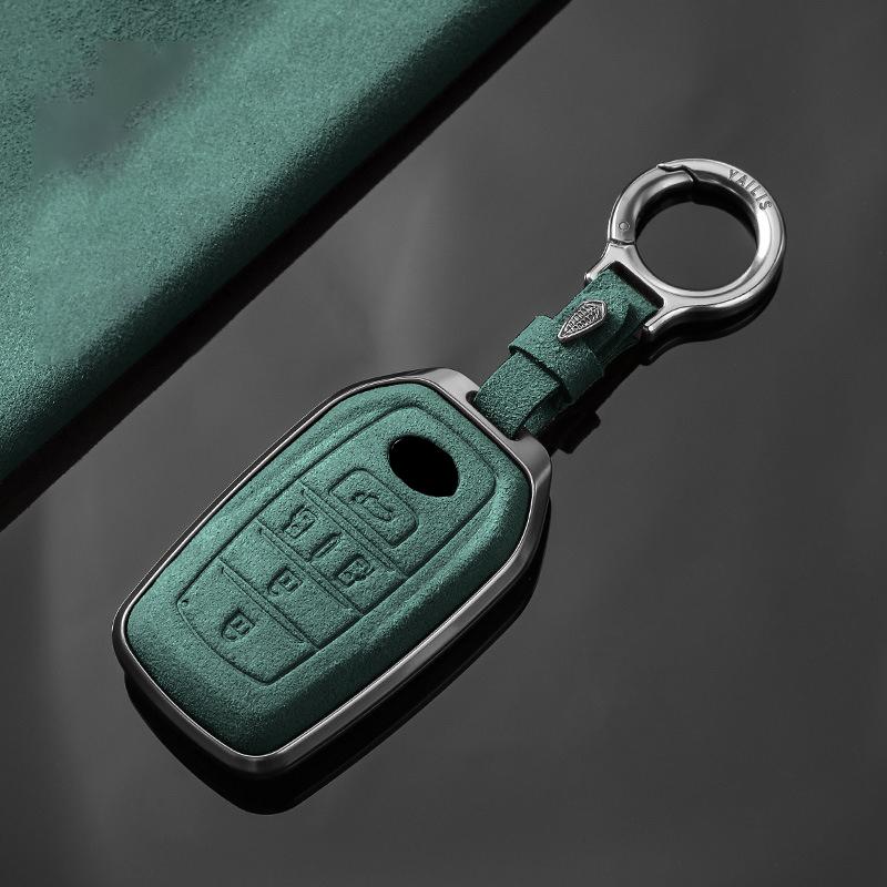 Metal Suede Car Remote Key Cover Case Holder shell Keychain Fob For Toyota New Alphard Hev Crown Vellfire Granvia Sienna 2025