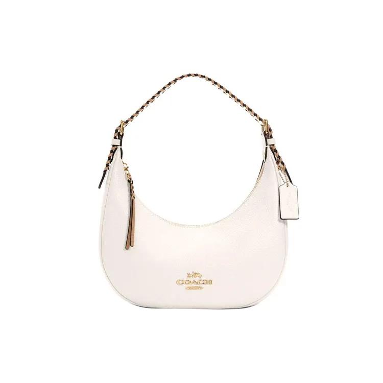 COACH Bailey Refined Pebbled Leather Smooth Leather Hobo Bag , Shoulder Bag , Handbag Large Women's White (Unisex) Shoulder Bags