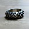 Retro Domineering Dragon Scale Ring for Men, European and American Simple Punk Ring, Fashionable and Versatile