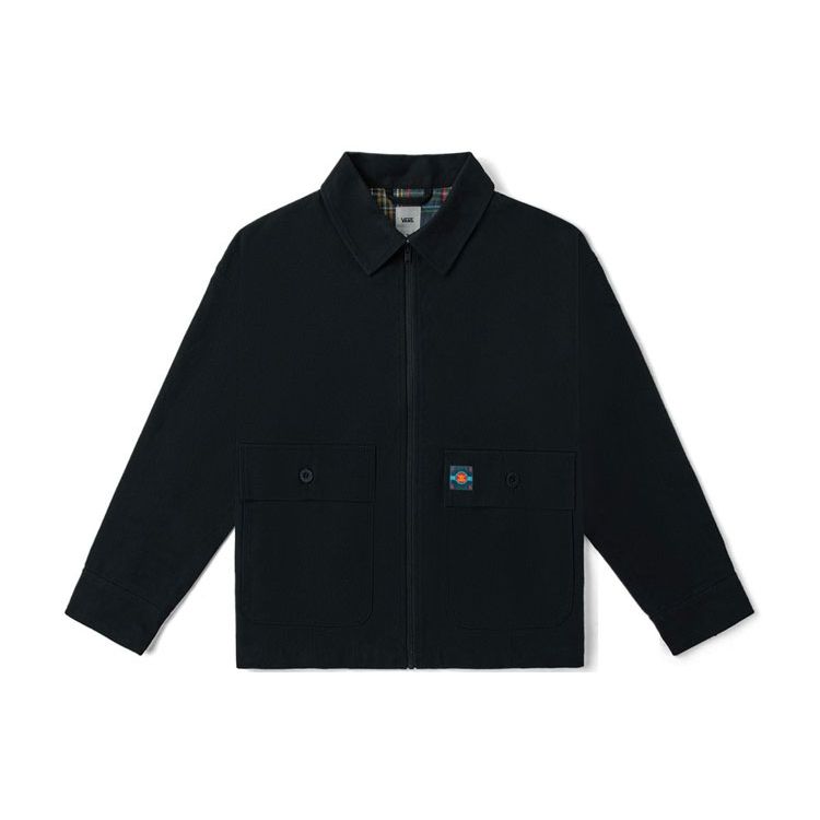 

Vans Solid Color Letter Print Work Jacket Men Jackets Black VN0A54KZBLK L