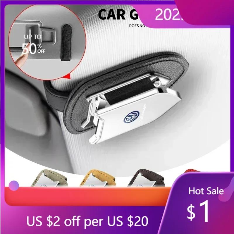 For VW Hot 2025 New Fashion Car Sun Visor Glasses Clip Leather Eyeglasses Clip For volkswagen- polo golf 3 4 5 6 7 8 6 t5 b4 b
