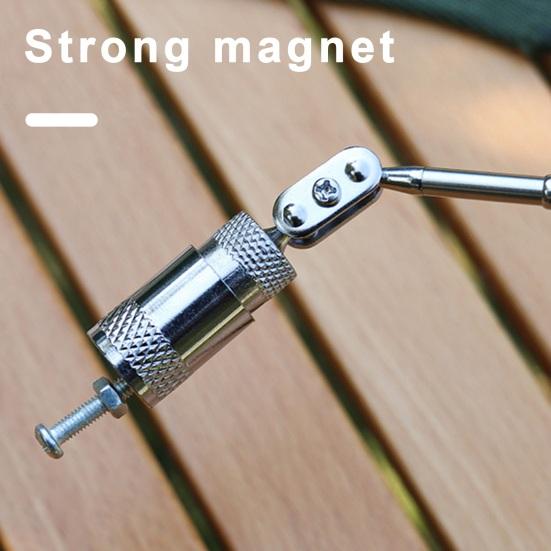 Telescoping Magnetic Pickup Tool with LED Light Non-Slip Stainless Steel Extendable Magnet Pickup with Plastic Handle for Bolts Metal