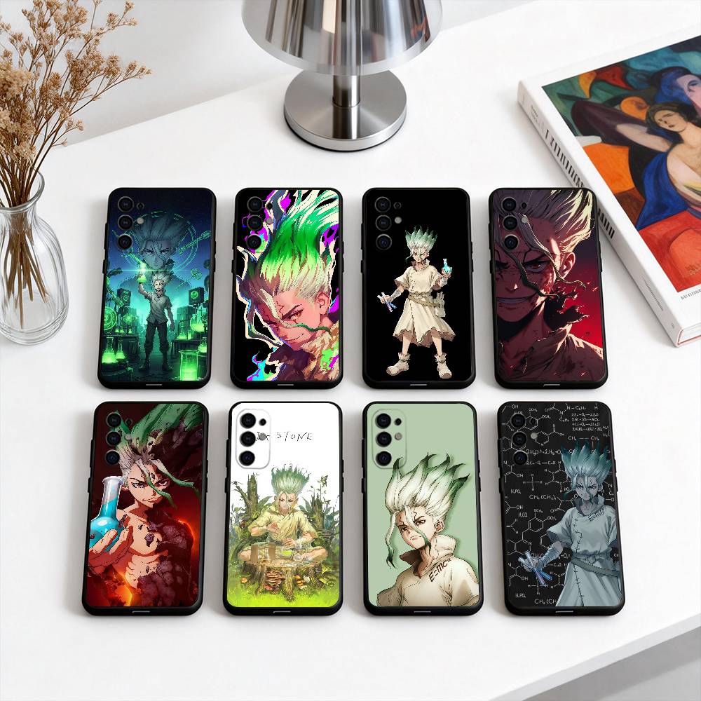 D-Dr S-STONE S-Senku I-Ishigami-DSSI Phone Case Black Silicone Soft For Samsung S25,S24,S21,S22,S23,S30,Ultra,S20,Plus,Fe,Lite
