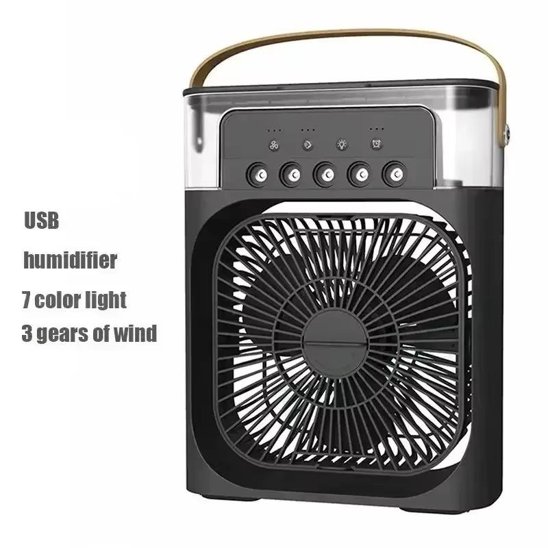 Ventilatore portatile 3 in 1 Condizionatore d'aria per uso domestico Piccolo dispositivo di raffreddamento dell'aria Luci notturne a LED Umidificatore Regolazione dell'aria Ventilatori domestici Dropshipping