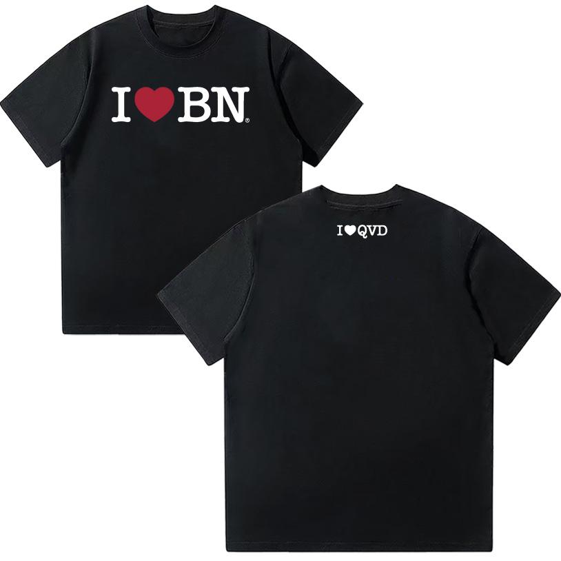Quevedo Tshirt "I LOVE BN" T Shirt Women Y2K T-shirt Summer Cotton Short Sleeve Tops Fashion Breathable Simple Clothing Casual