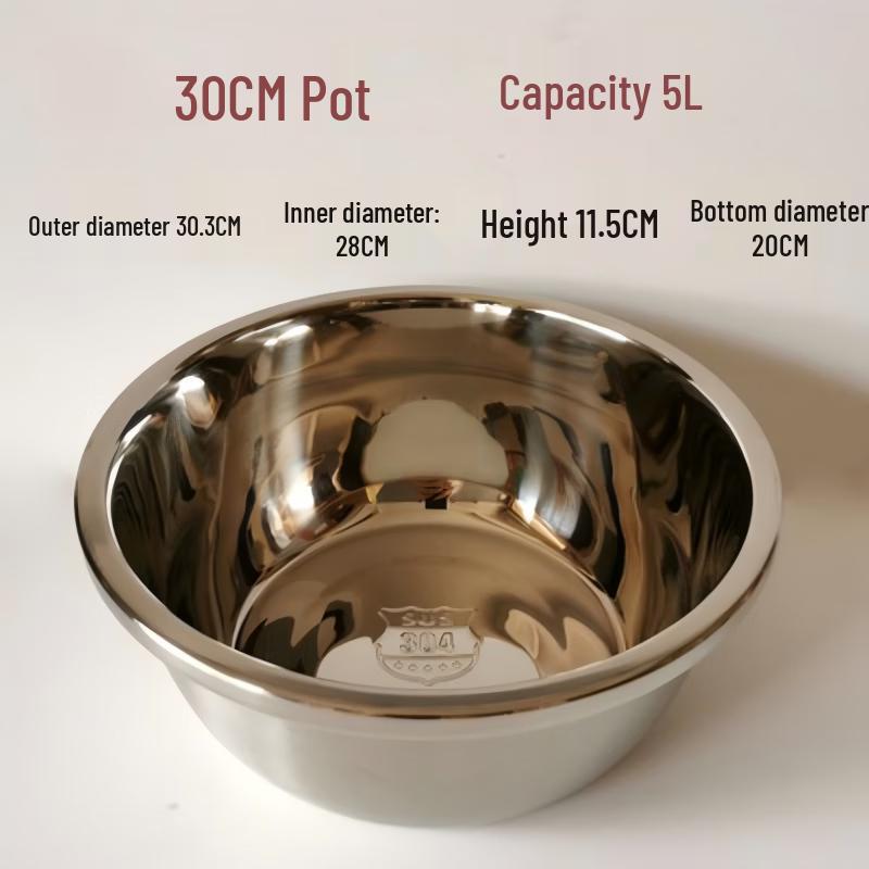 Food Grade Stainless Steel Korean Style Mixing & Prep Bowl