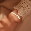 Golden Freshwater Pearl Adjustable Bracelet Copper Chain Beaded Wrist Jewelry for Women