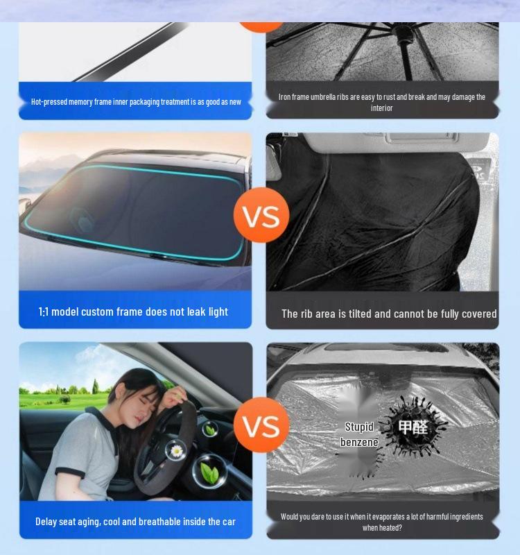 Car Sunshade Umbrella - Heat Insulation, Light Blocking, Universal Fit Shield for Summer Protection