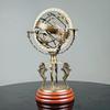 45.72 Cm Brass Armillary Sphere Globe Astrolabe Zodiac Engraved Wooden Base with Working Direction Compass Nautical Best Gift Decorative Item