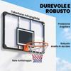 Outdoor Wall-Mounted Basketball Hoop 113x73cm Rim 45cm Black