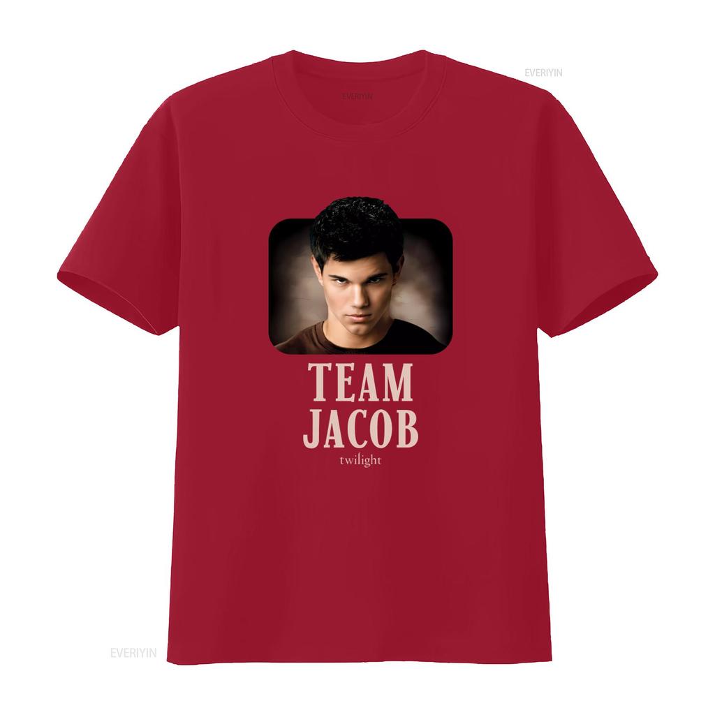 Team Jacob Twilight Damen T-Shirt Film-inspiriertes Print Lässige Kleidung vintage Gewaschen Designer-Kleidung Weich homme Stilvoll
