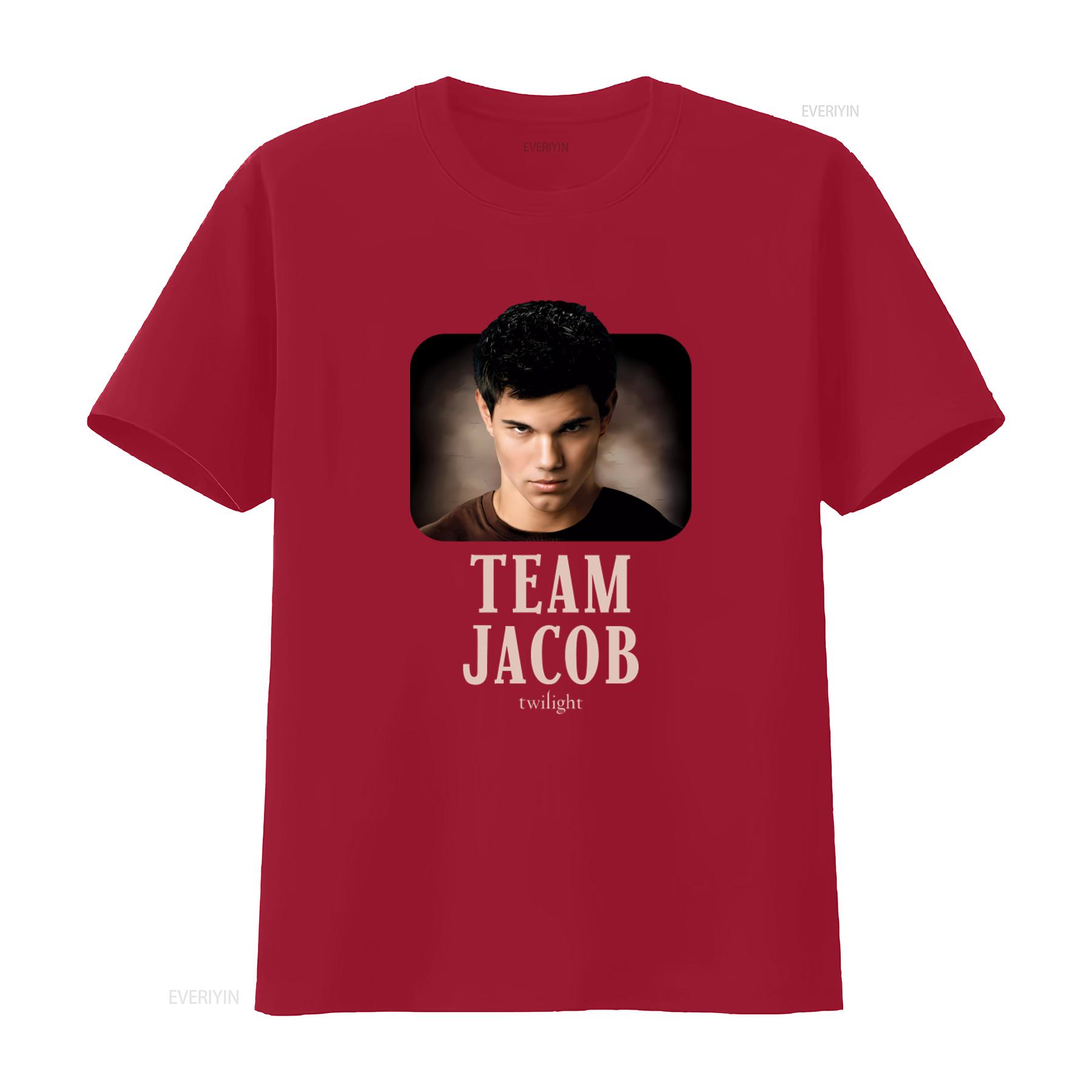 Team Jacob Twilight Womens T Shirt Movie Inspired Print Casual Wear vintage Washed designer clothes Soft homme Stylish S