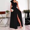 Summer Sleeveless Off-the-shoulder Ruffled Hem Split Dress Women's Holiday Party Party Women's Long Skirt Elegant, Generous and Simple