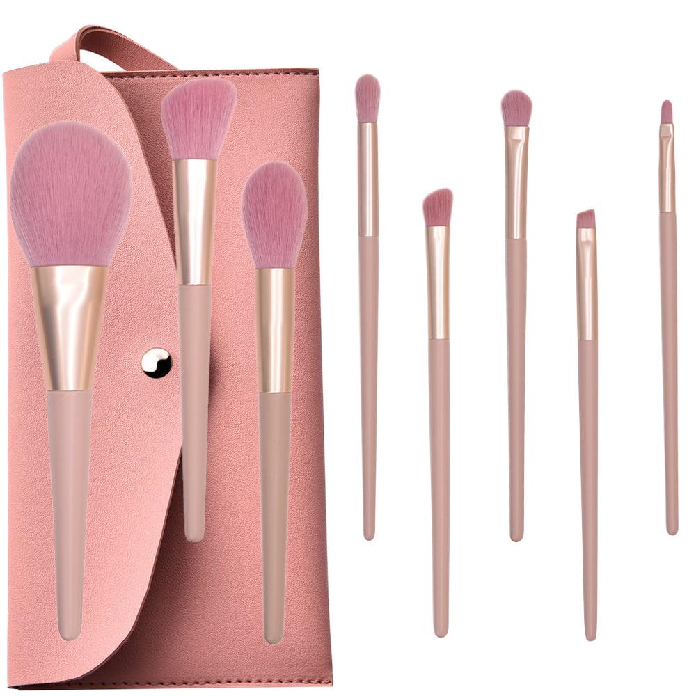 8/12-Piece Pink Makeup Brush Set for Beginners: Includes Soft Bristle Powder, Eyeshadow, and Angled Eyeliner Brushes.
