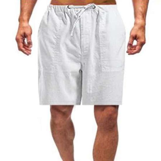 

Пляжные шорты, прямые до колена, тонкие однотонные мужские шорты до колена для верховой езды XL белый