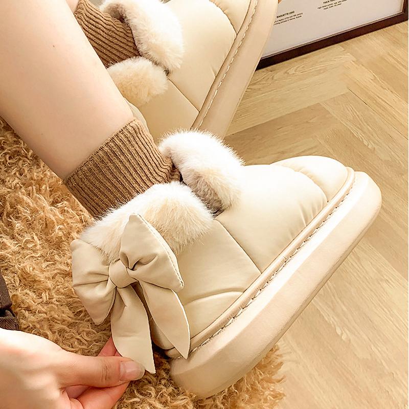 Outdoor Non Slip Thick Sole Snow Boot Bow Shoe Waterproof Boots