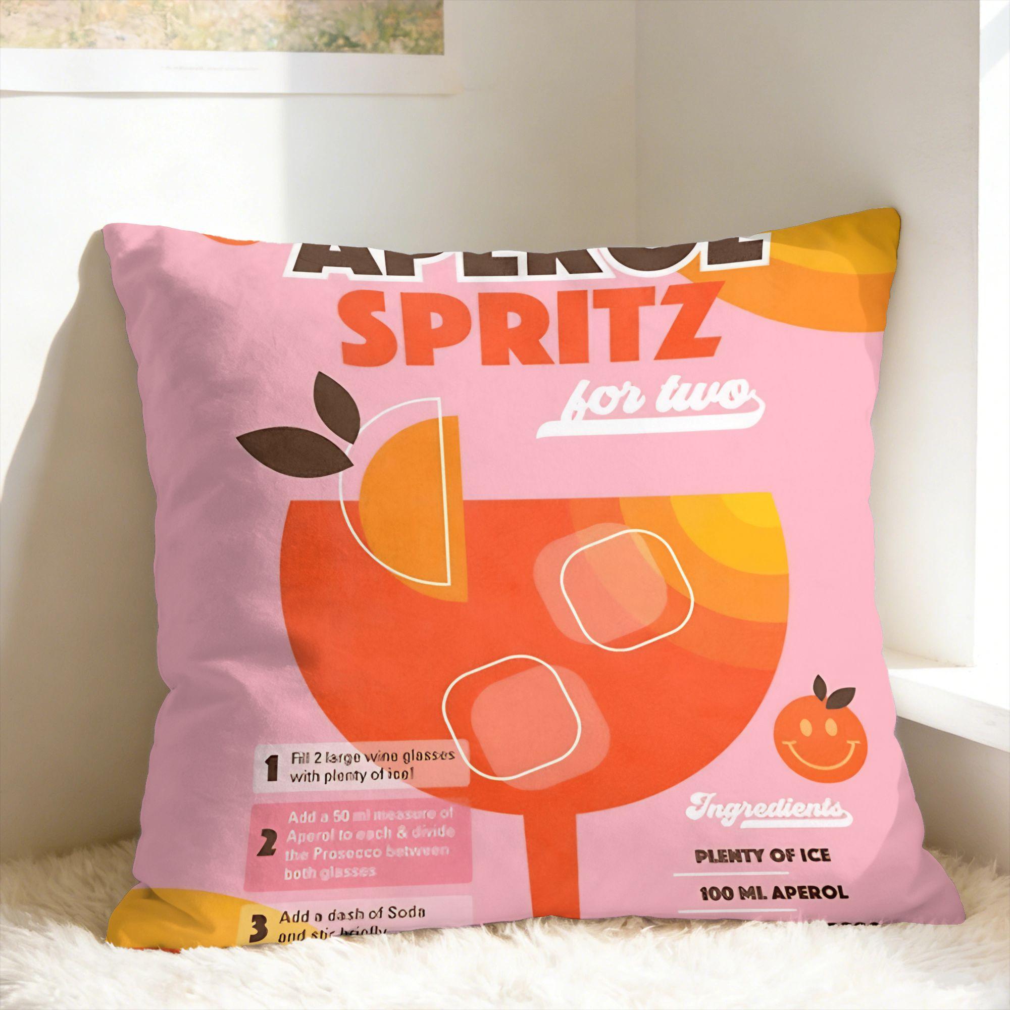 Fine Glasses Unisex Aperols Spritz Pillow Case Soft Pillow Cover Kawaii Pillowcases For Living Room Sofa