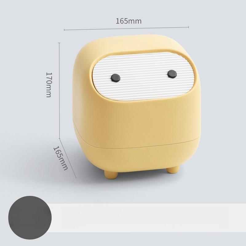 

Ninja Desktop Trash Can Office Push-type Mini Storage Bin with Lid Simple Design Concept and Creative Concept